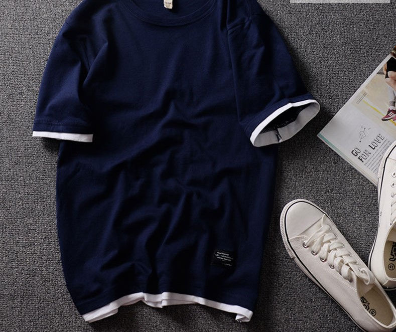 Thumbnail: Short sleeve t shirt mens half sleeve bottoming shirt couple