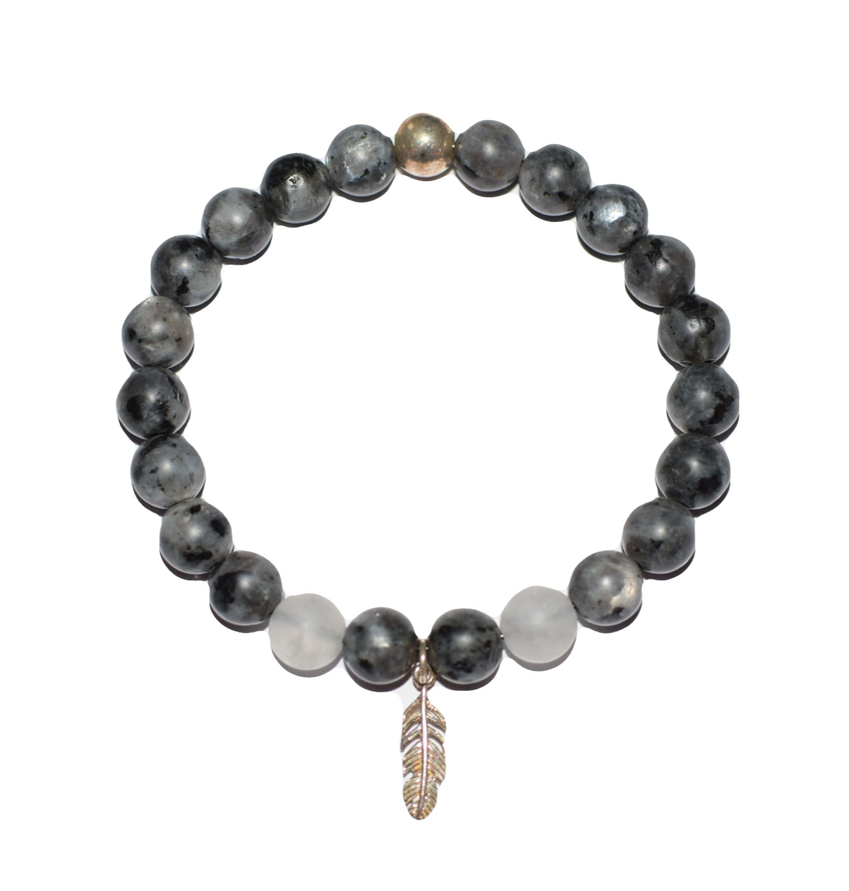 Labradorit / Rauchquarz matt Armband