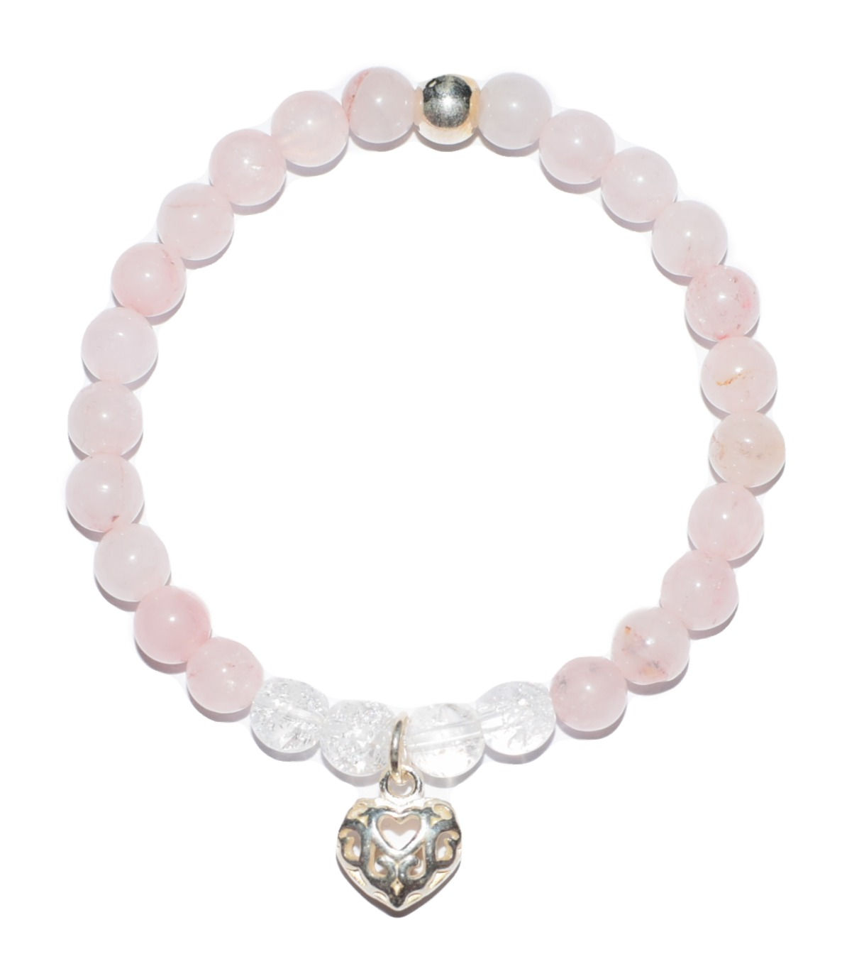 Rosenquarz / Bergkristall Armband