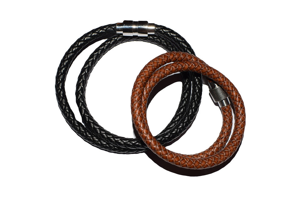 Miniaturbild: Wickelarmband aus Leder mit einem Edelstahl Magnetverschluss