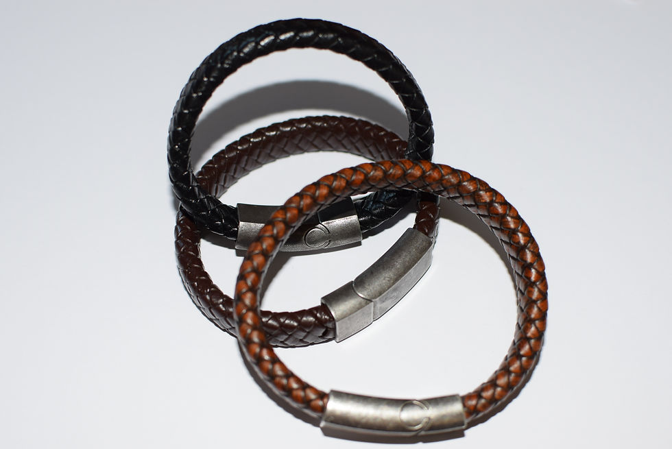 Miniaturbild: Lederarmband mit einem Edelstahl Magnetverschluss