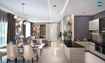 ออกแบบ ตกแต่งภายใน ห้องนั่งเล่น, ห้องรับประทานอาหาร บ้านมัณฑนา