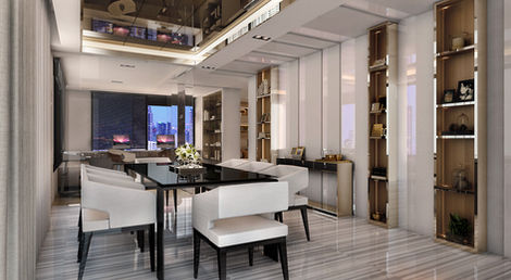 ห้องรับประทานอาหาร ออกแบบตกแต่งภายใน  อโศก คอนโดมิเนียม สุขุมวิท