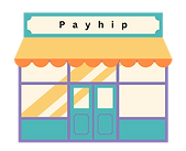 Illustration of a shop with the word 'Payhip' displayed