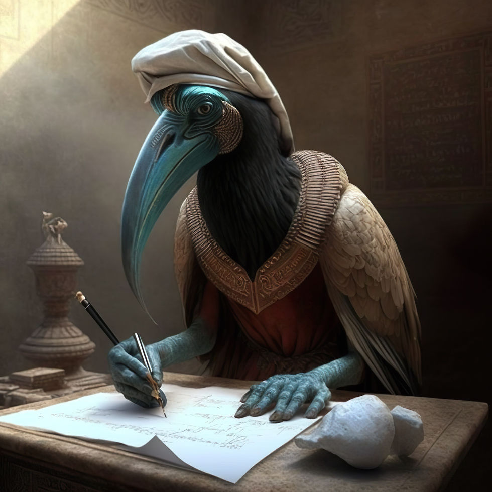 "Thoth, the god of wisdom, writing, and magic"