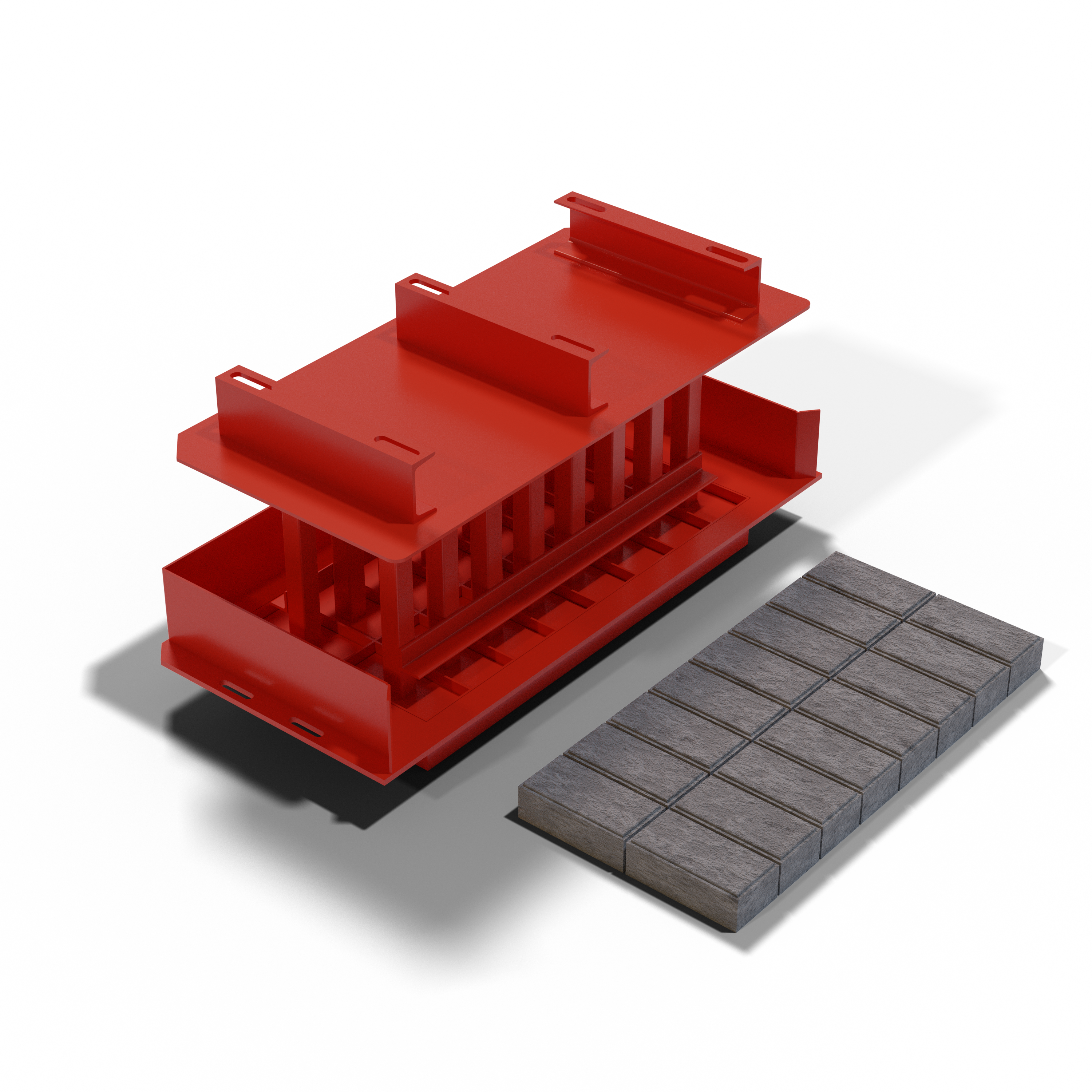 JJJPB Rectangular Paving Brick Hand Mould (55/65/80x100x200mm)