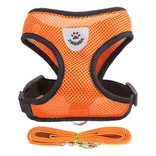 Thumbnail: Dogs Puppy Harness Collar Cat Dog Adjustable Vest Walking Lead Leash Soft Breath