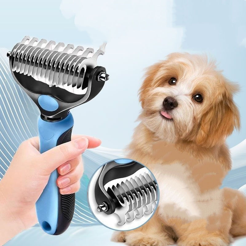 Thumbnail: Double-Sided Stainless Steel De-Shedding Comb for Dogs & Cats