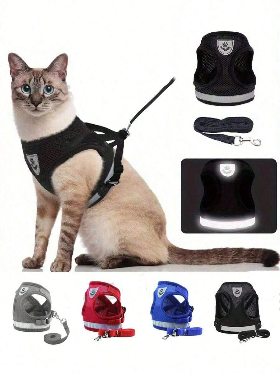 Thumbnail: Reflective Mesh Vest Harness for Dogs & Cats