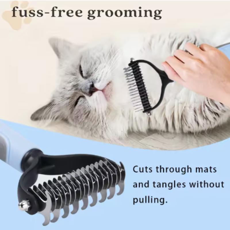 Thumbnail: Double-Sided Stainless Steel De-Shedding Comb for Dogs & Cats