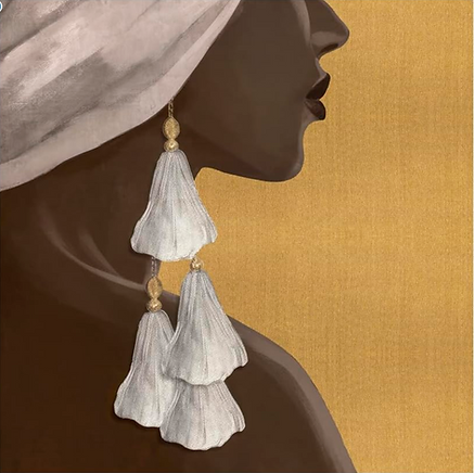 White earrings-Kenya