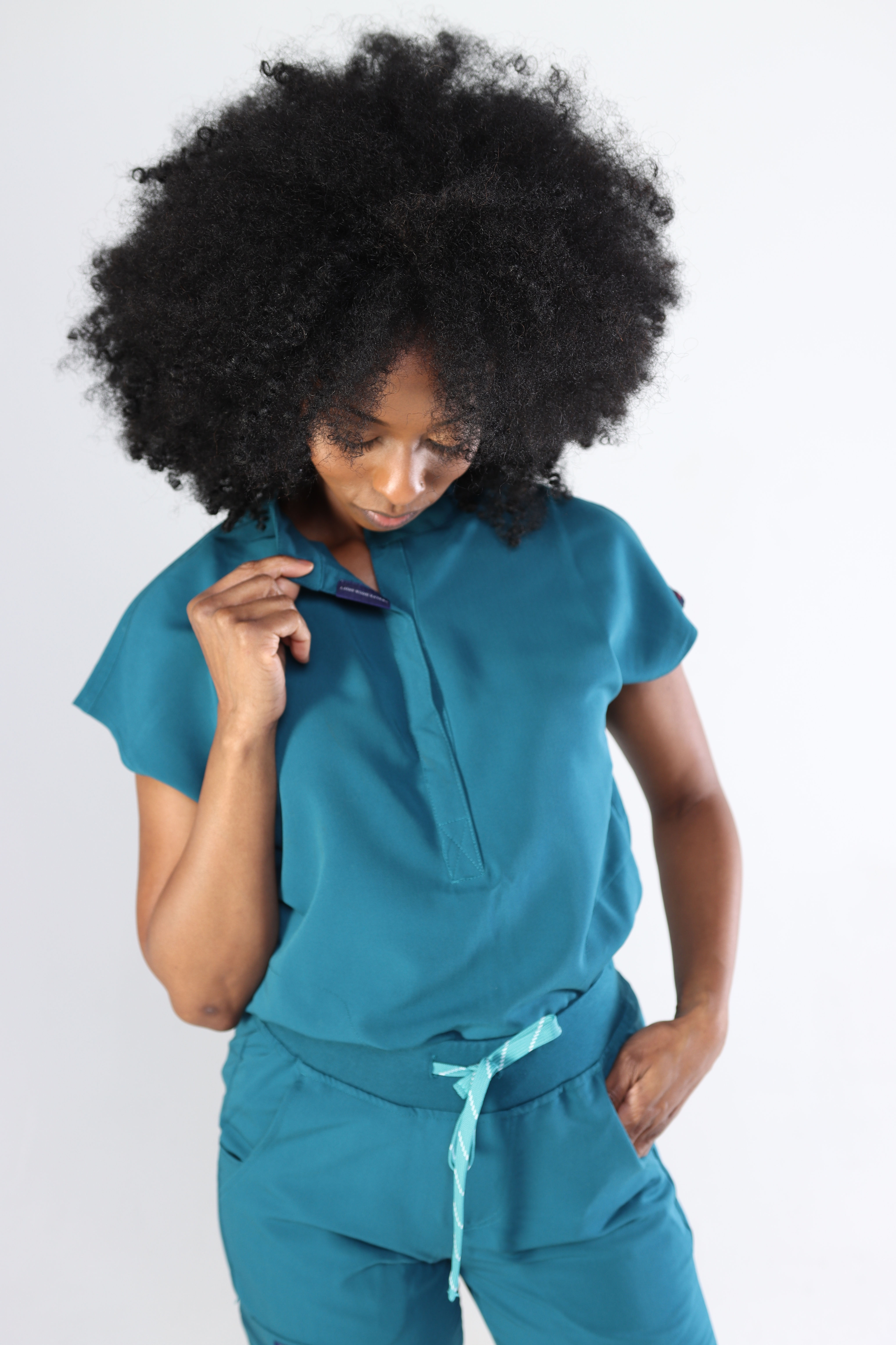 The Ceily Oversized Oriental Top/ Caribbean Blue
