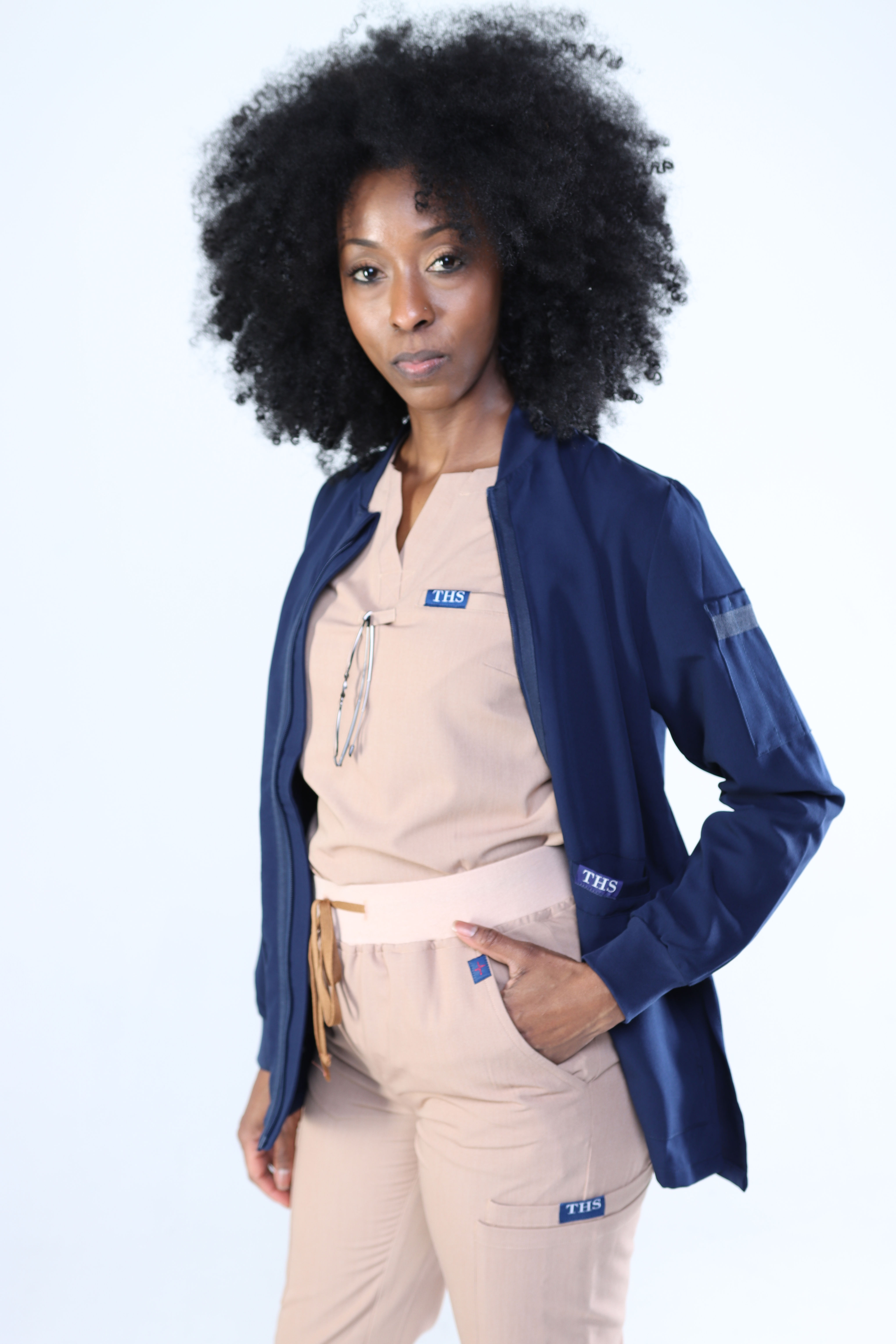 Erika Scrub Jacket/ Navy