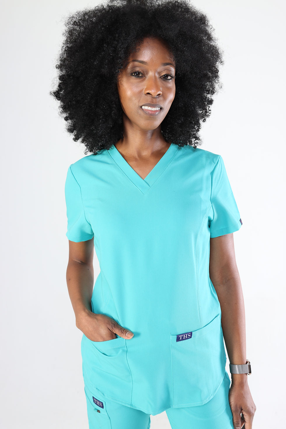 الصورة المصغرة: Front Pocket Scrub Top/Teal