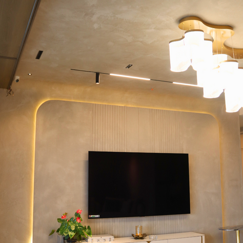 living room walls and ceiling in lime plaster