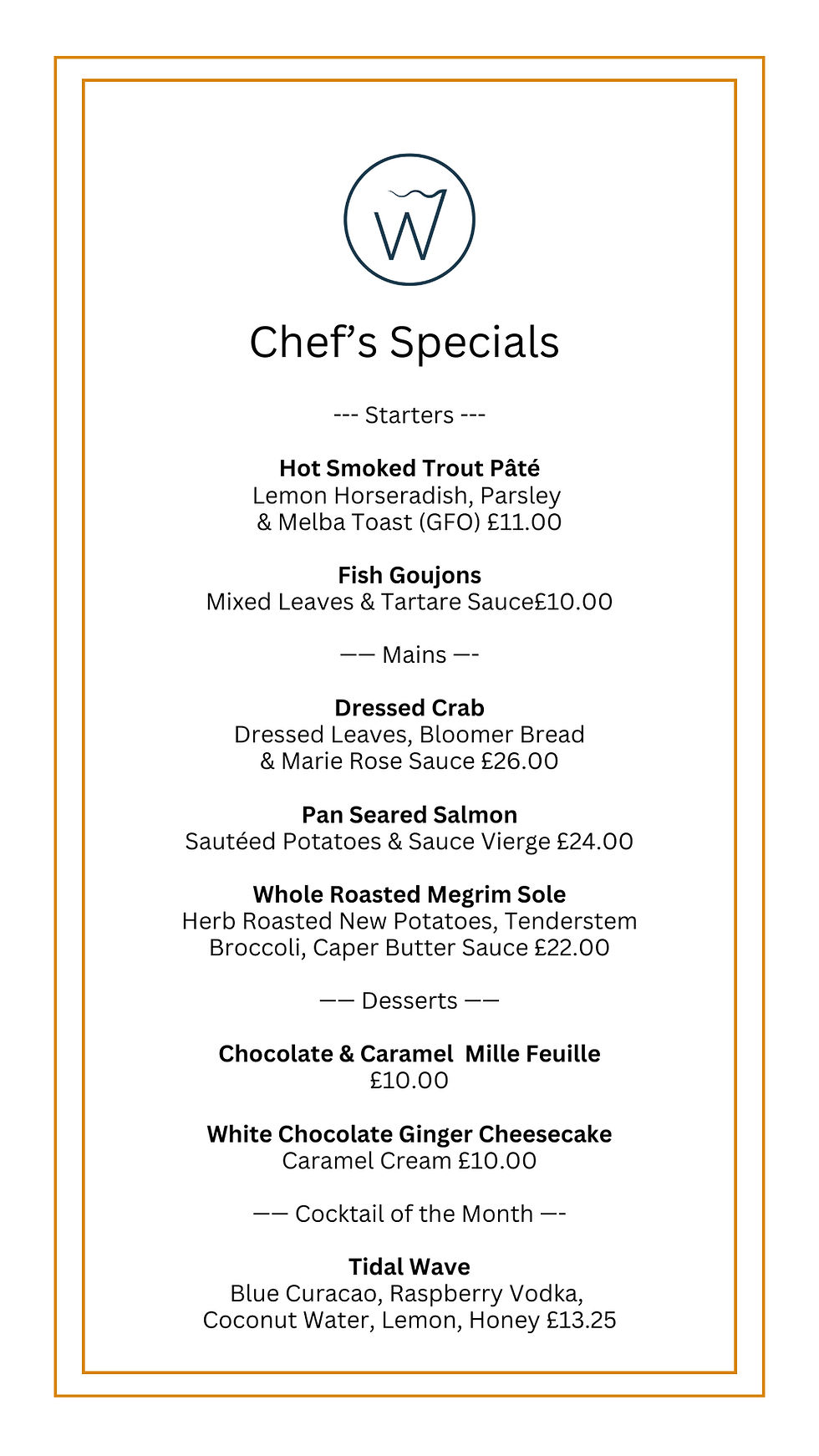 Today’s Specials