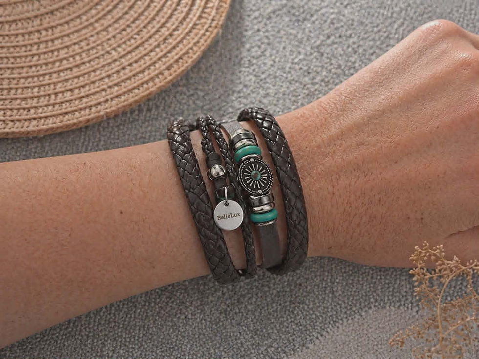 Thumbnail: Earth Boho Leather Bracelets Collection 