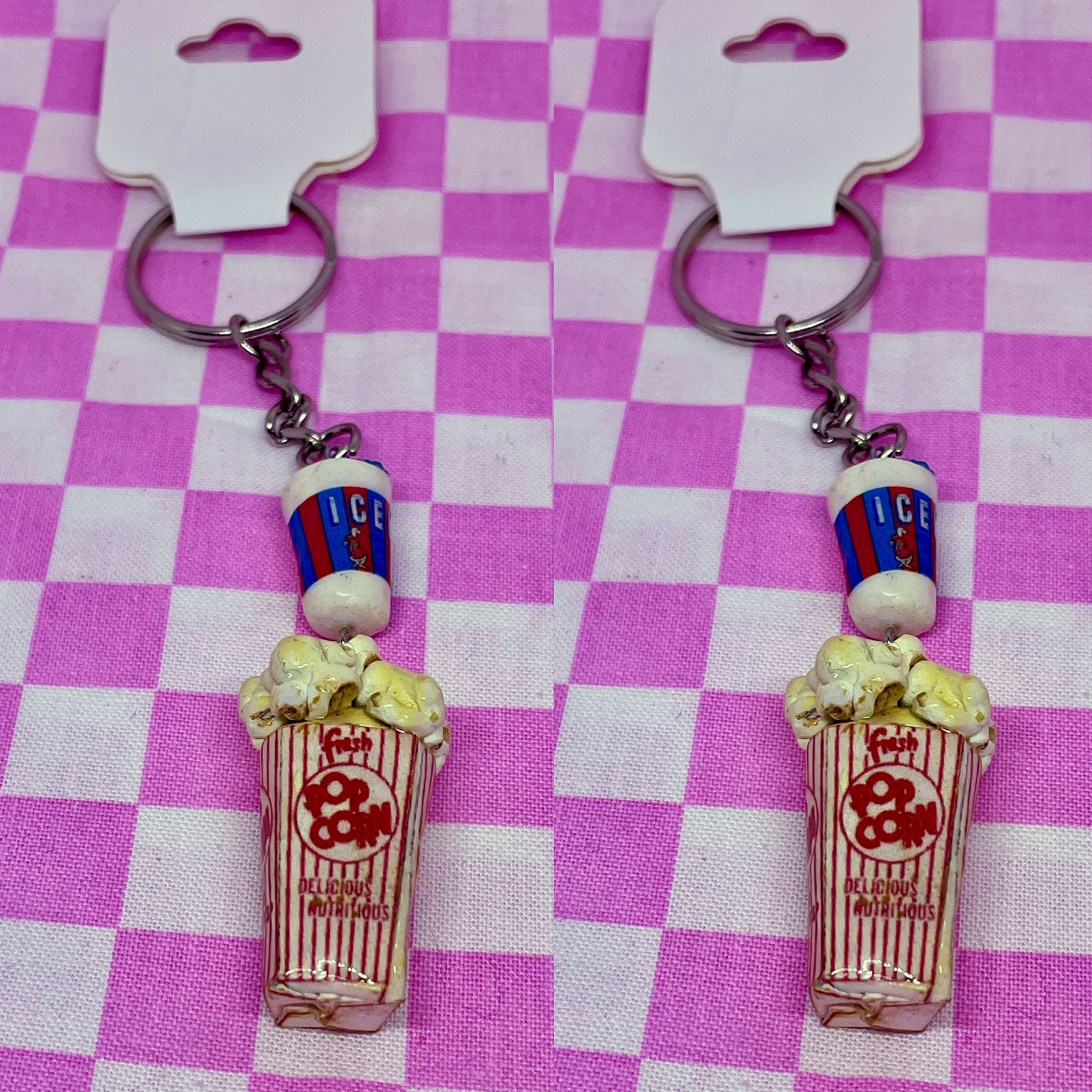 Popcorn & Slushee Keychain