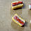 Thumbnail: stud earrings of heinz ketchup bottles and  hotdogs with ketchup