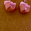 Thumbnail: dangle earrings of strawberry flavored hostess cupcakes with a white vanilla swirl