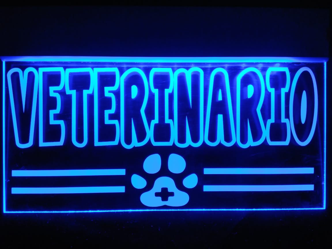 LETRERO LUMINOSO VETERINARIO 30X20CM