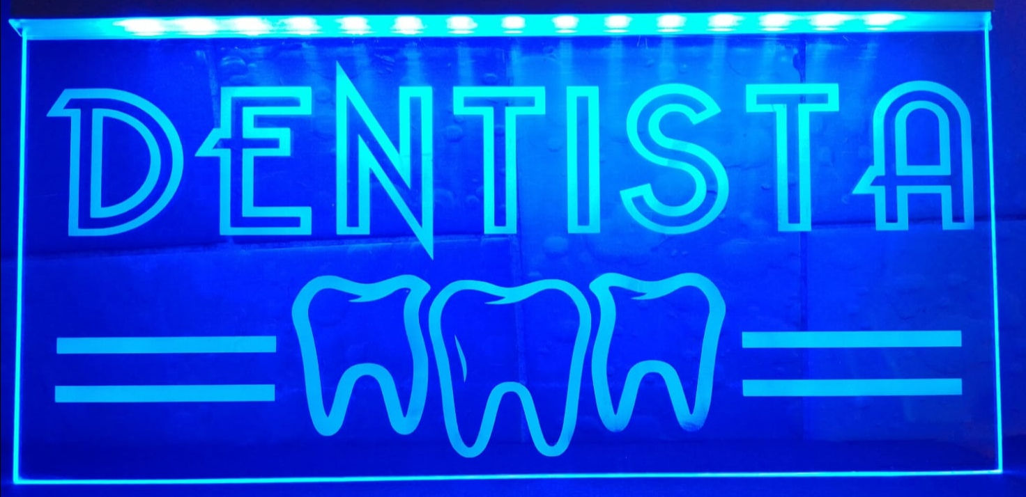 LETRERO LUMINOSO DENTISTA 30X20CM