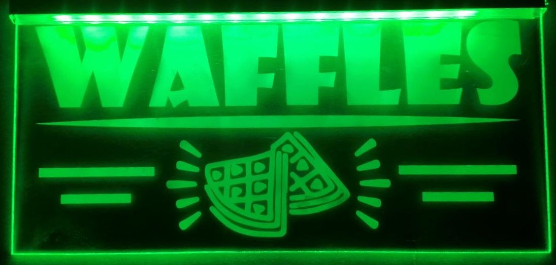 LETRERO LUMINOSO WAFFLES 30X20CM