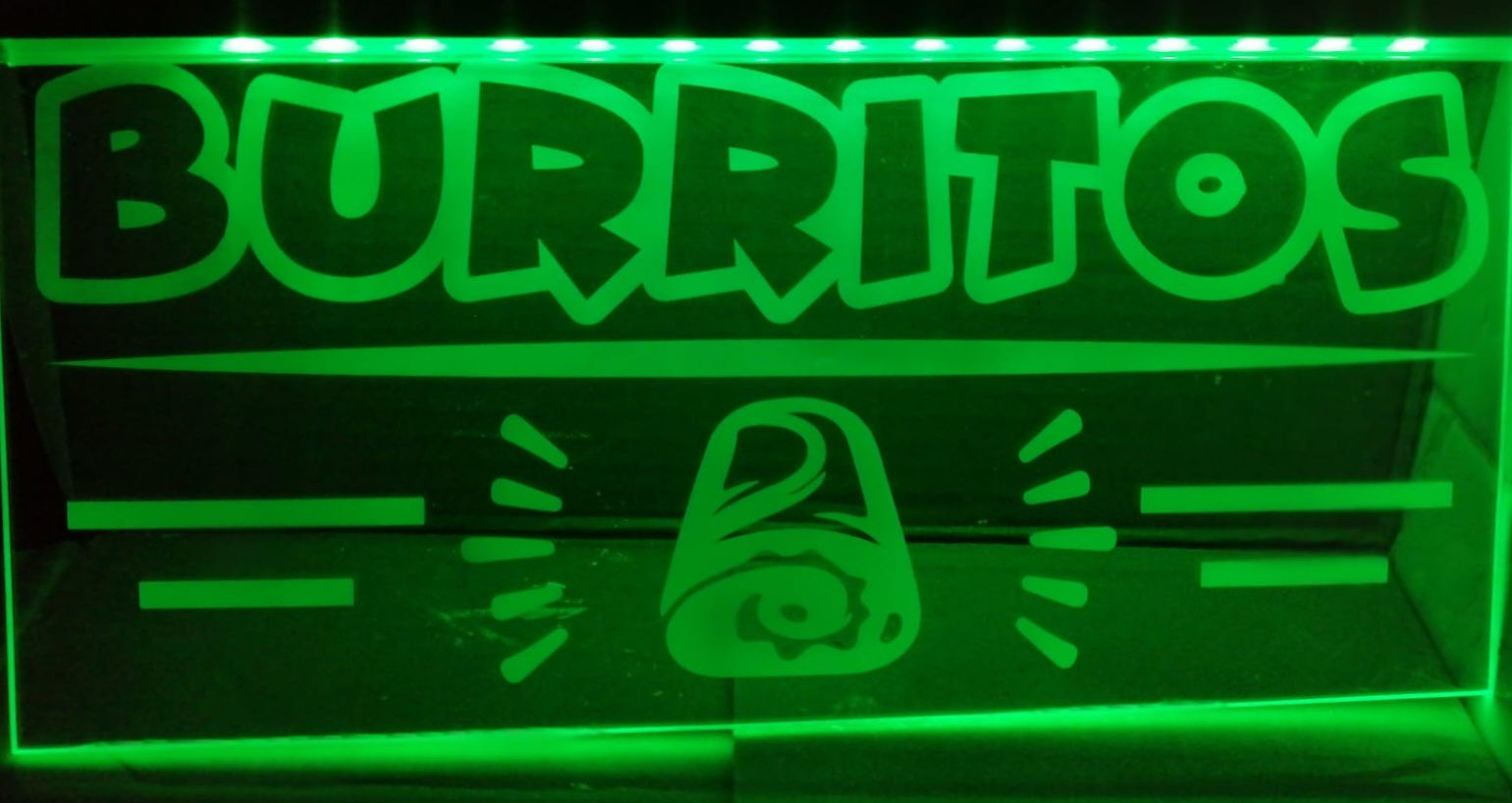 LETRERO LUMINOSO BURRITOS 30X20CM