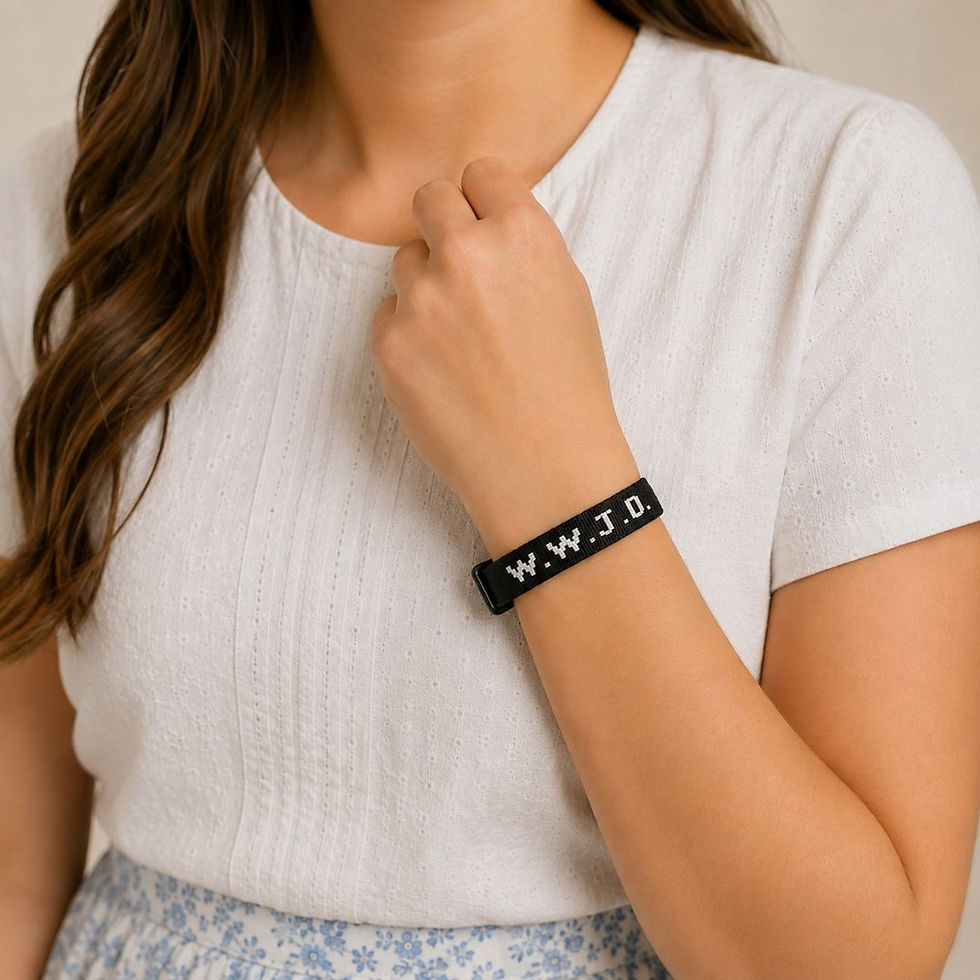 Thumbnail: WWJD Bracelet (Black)