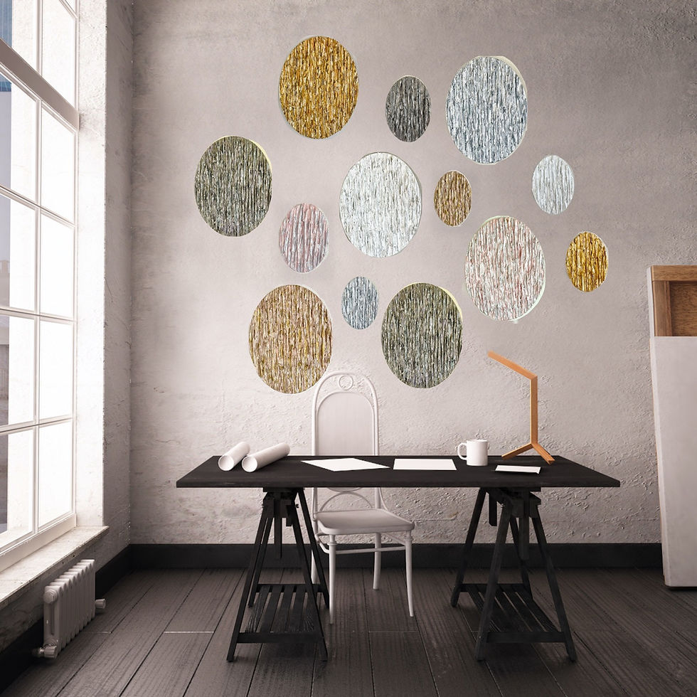 Thumbnail: “ODE” - Composition of 7 Oval  Paintings 11x14 and 6 Oval paintings 7x5 inches 