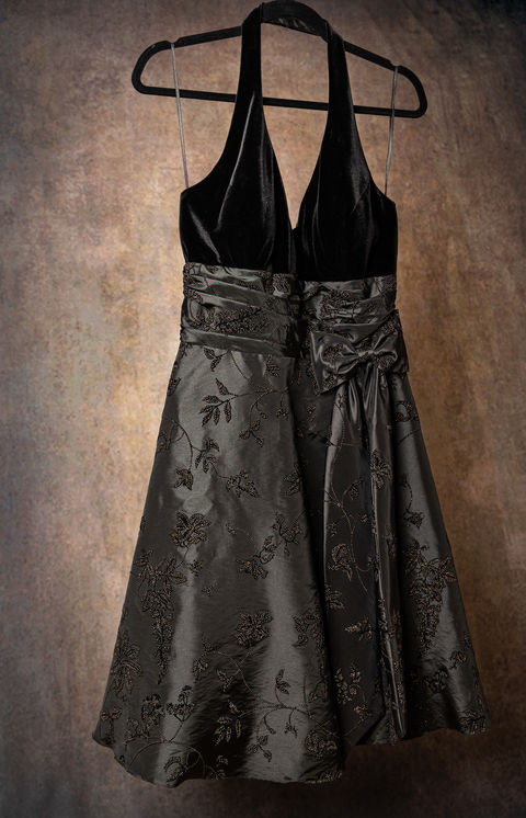 Black halter dress size 8 (not stretchy)