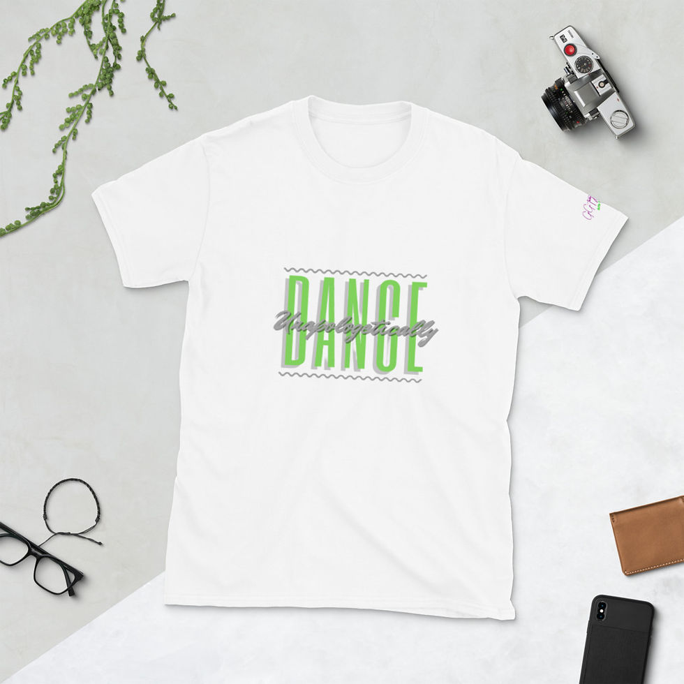 Thumbnail: 'Dance Unapologetically' Short-Sleeve Unisex T-Shirt (Lime & Gray)