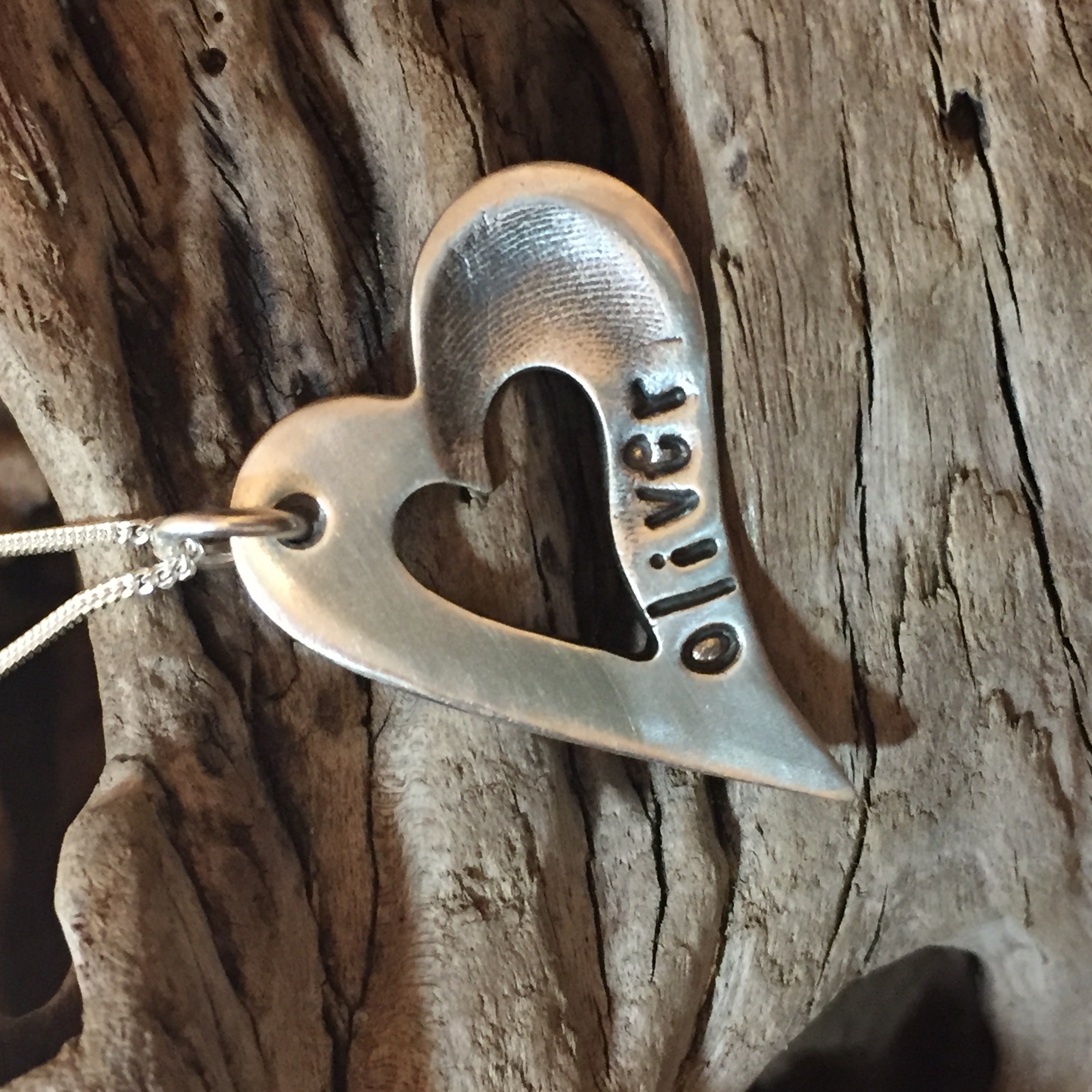 Silver Fingerprint Heart