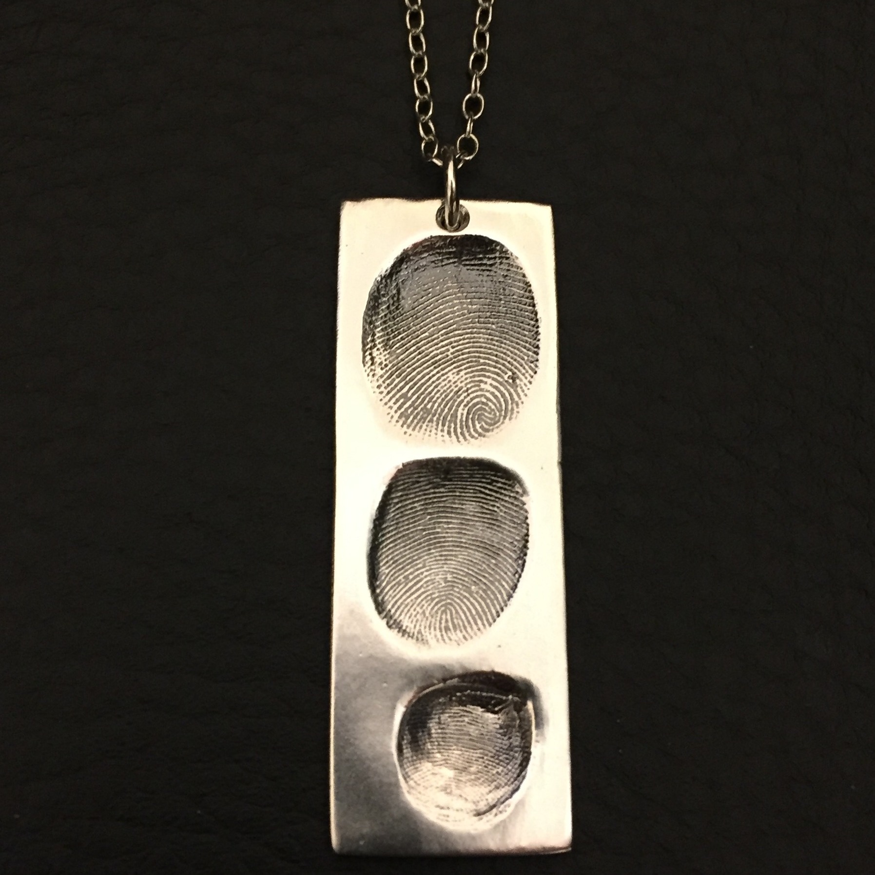 Silver Fingerprints Dog Tag