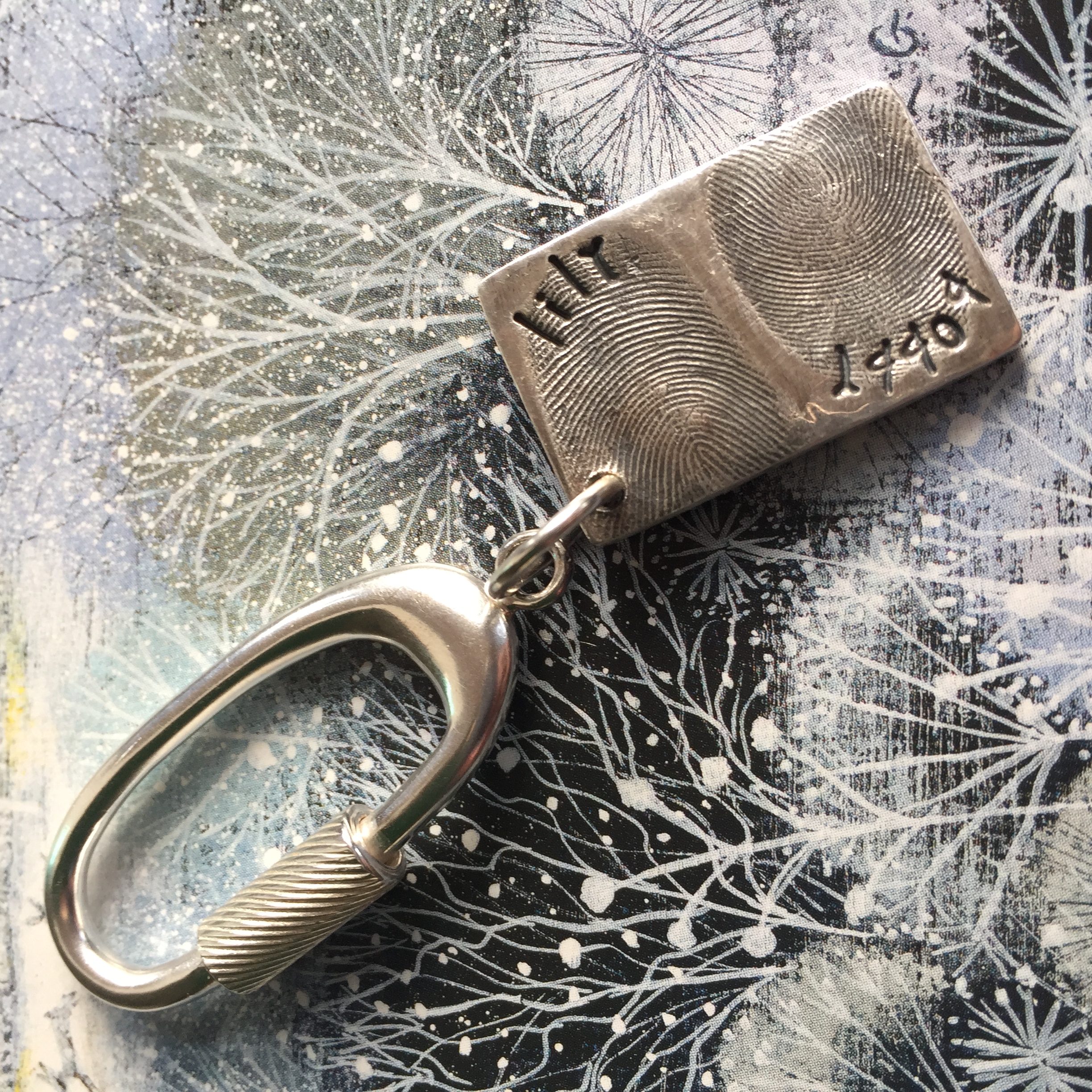 Silver Fingerprint Keyring