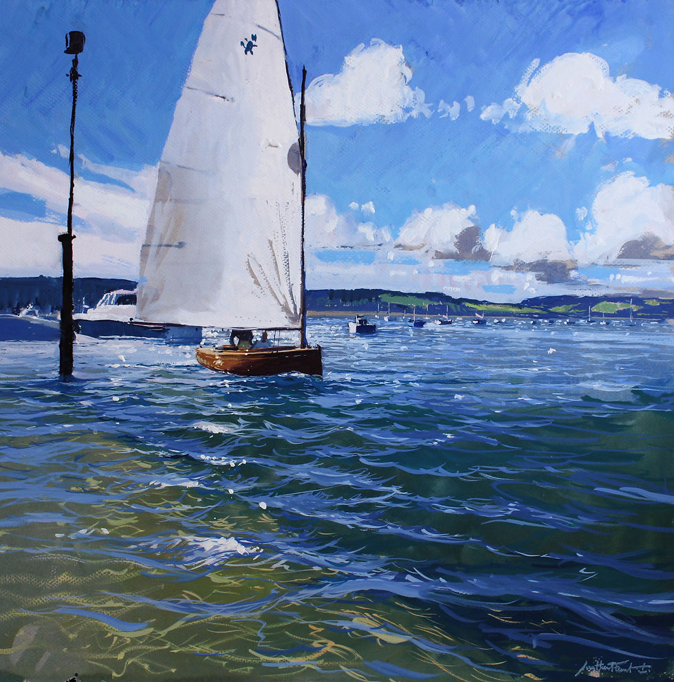 Carant cat sort du port  48x48cm