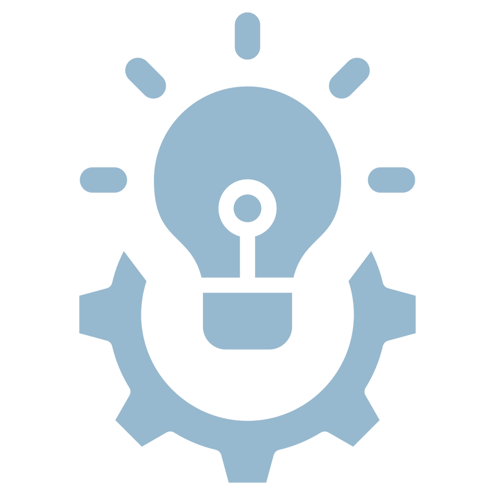 icon of a lightbulb and cog representing