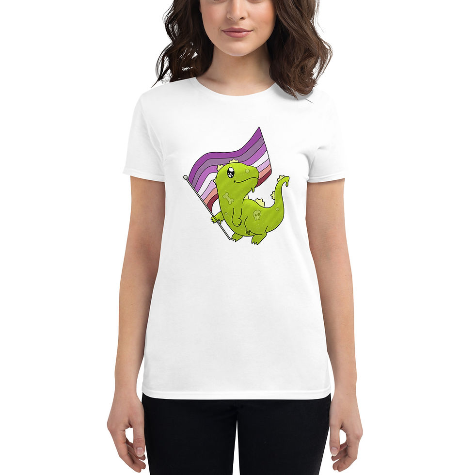 Thumbnail: Bloopzilla Lesbian Pride - Women's short sleeve t-shirt