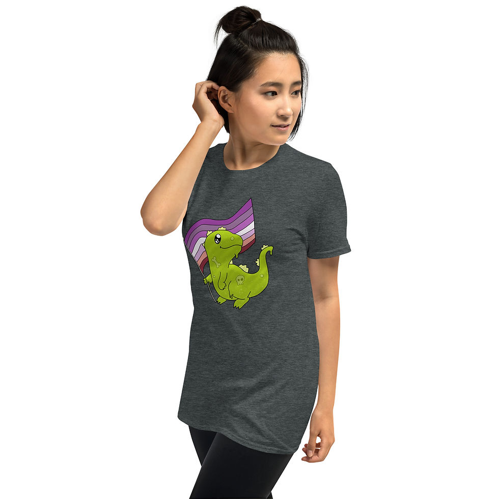 Thumbnail: Bloopzilla Lesbian Pride - Short Sleeve Unisex T-Shirt