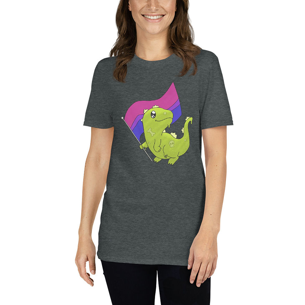 Thumbnail: Bloopzilla Bisexual Pride - Short Sleeve Unisex T-Shirt