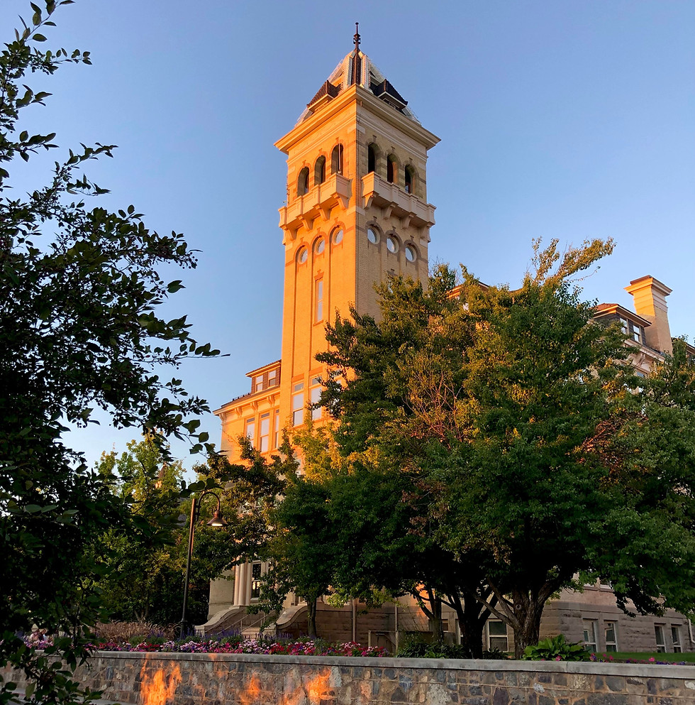 Beautiful sunset light on the iconic tower at Utah State University..jpg