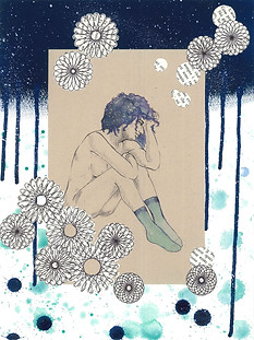 Attese clandestine #9, 2016, tecnica mista su carta intelata, 30,5 x 22,9 cm