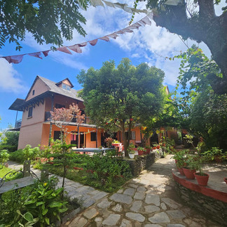 Clear blue skies at Depche Village Resort in Bandipur, Nepal