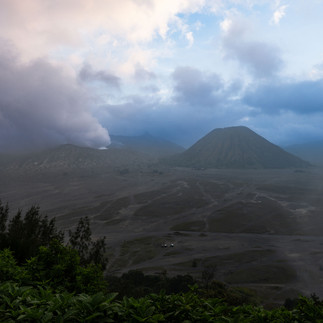 Sunset at Mount Bromo, Java, Indonesia - view from Mentigen Hill