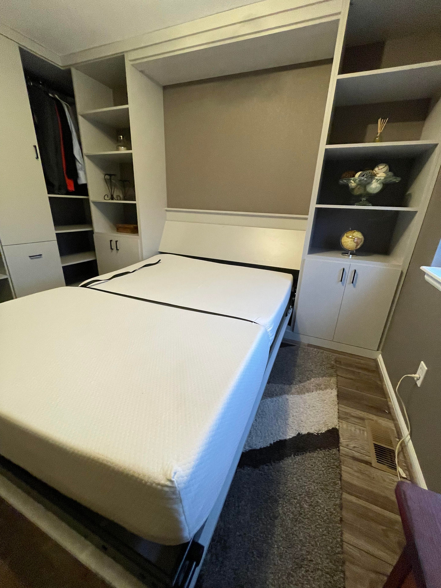 fog gray murphy bed open