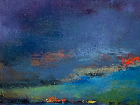 2021-7- Prairie Lights 3- oil on paper, 9.5 x 11.5, 2021