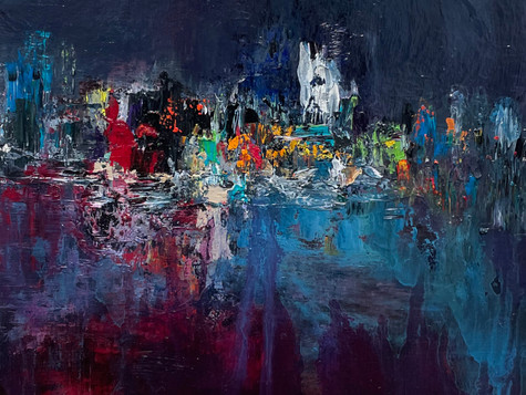 2021-1- Reflections 'After the Dance' - oil on paper, 9.5 x 11.5, 2021