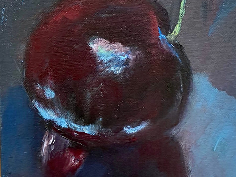 Cherries, Oil on Canvas, 10 x 10, 2020