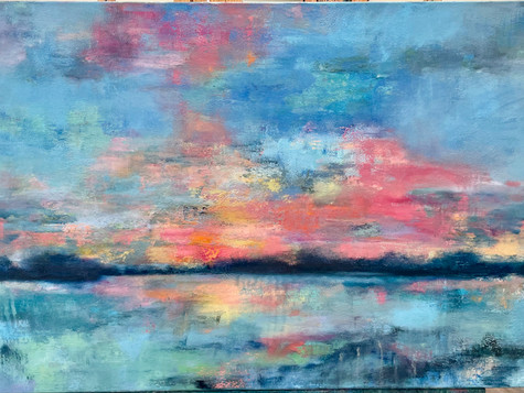 Sunrise Reflections, oil on canvas, 60 x 28, 2012