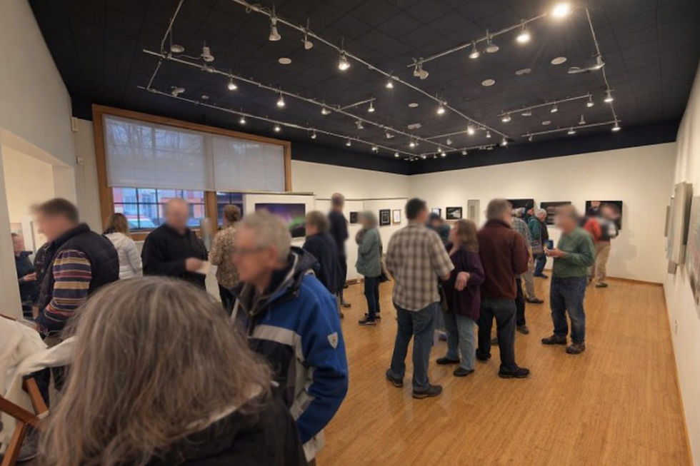 A crowd of people in a gallery